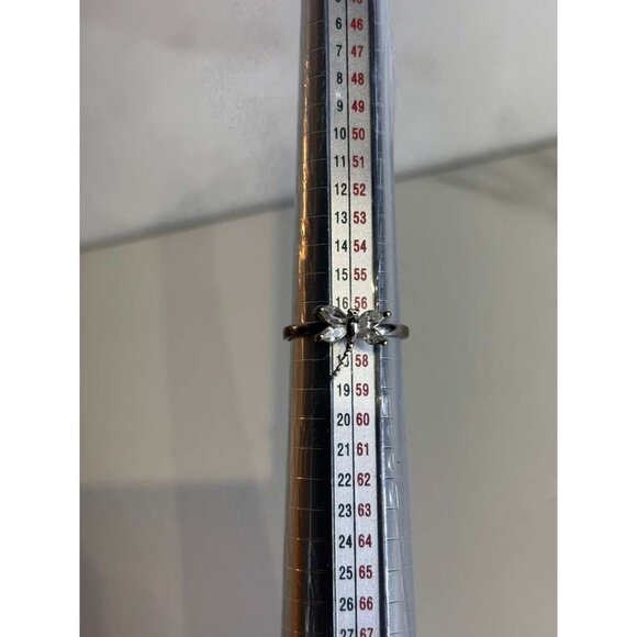 Dragon 529 Women’s Silver Ring Size 8 Dragonfly Clear Stone Sparkle Jewelry - Picture 4 of 5